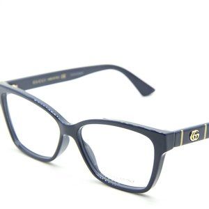 NEW GUCCI GG 0634O 004 BLUE CLEAR LENS AUTHENTIC EYEGLASSES 56-14-145